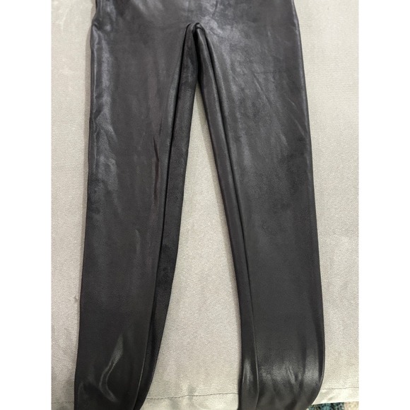 Spanx Faux Leather Leggings Women's Medium Black‎ Comfortable High Waist Tummy - Picture 6 of 8
